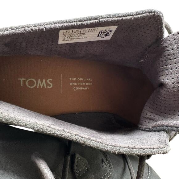 Tom's Women's Kala Wedge Grey Suede Lace Up Bootie - Size 8.5 - Picture 6 of 8